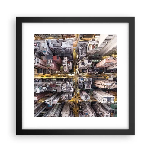 Plakat i sort ramme - Hilsner fra Hong Kong - 30x30 cm