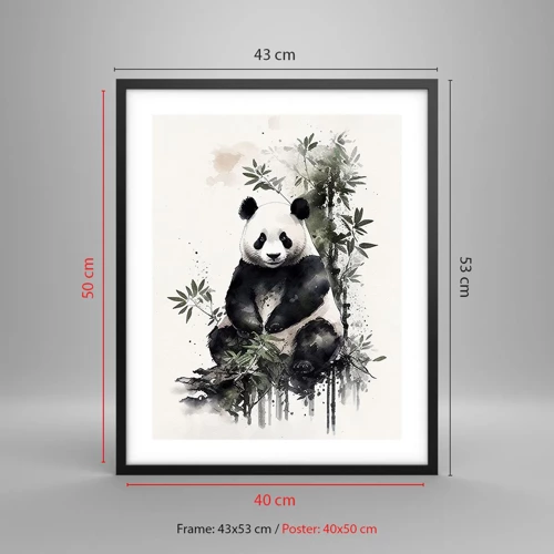 Plakat i sort ramme - Hilsner fra Kina - 40x50 cm