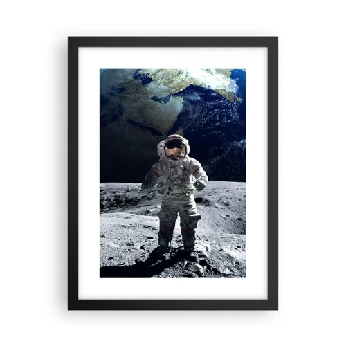 Plakat i sort ramme - Hilsner fra månen - 30x40 cm