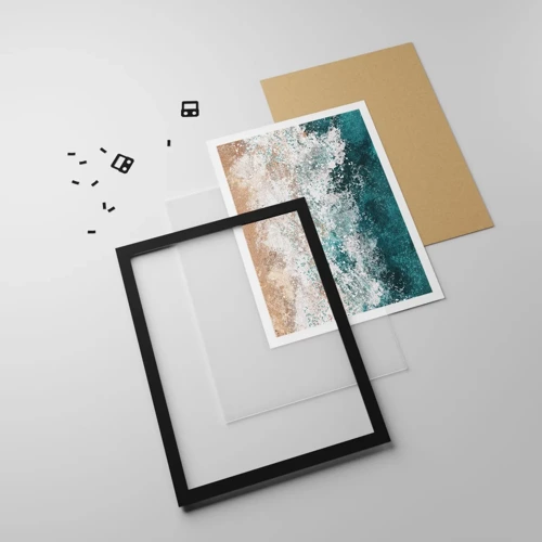 Plakat i sort ramme - Historier fra havet - 40x50 cm