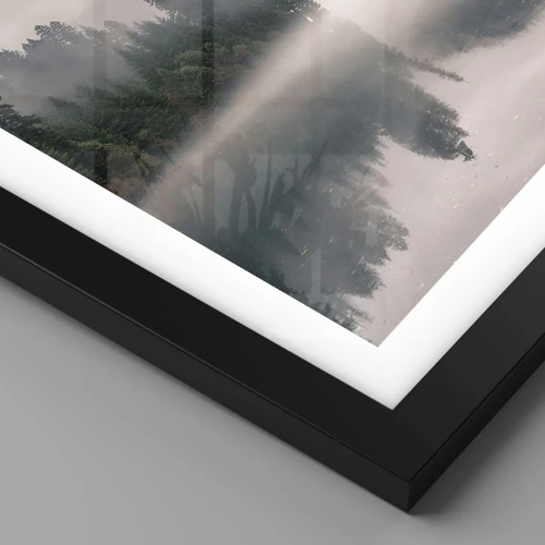 Plakat i sort ramme - I drømmen, i tågen - 30x30 cm