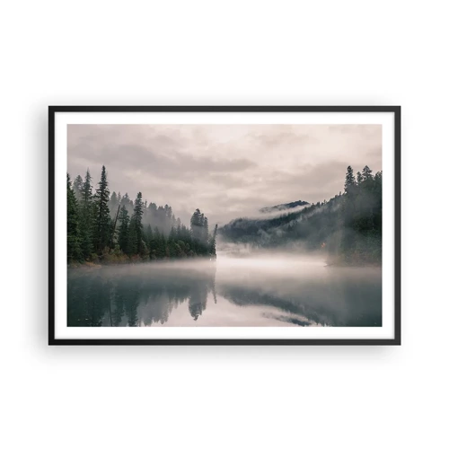 Plakat i sort ramme - I drømmen, i tågen - 91x61 cm