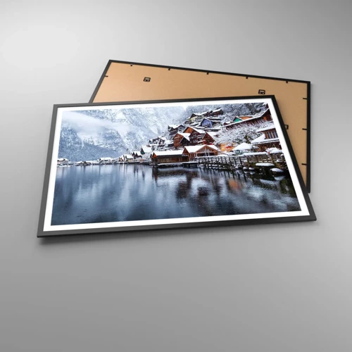 Plakat i sort ramme - I en vinterdekoration - 100x70 cm