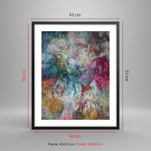 Plakat i sort ramme - I fuldt flor - 40x50 cm