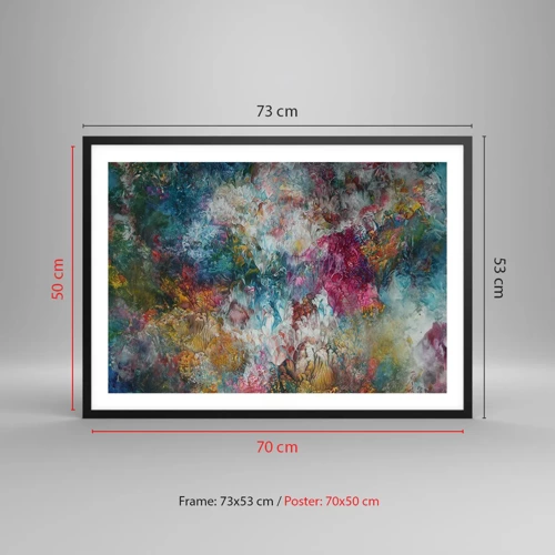 Plakat i sort ramme - I fuldt flor - 70x50 cm