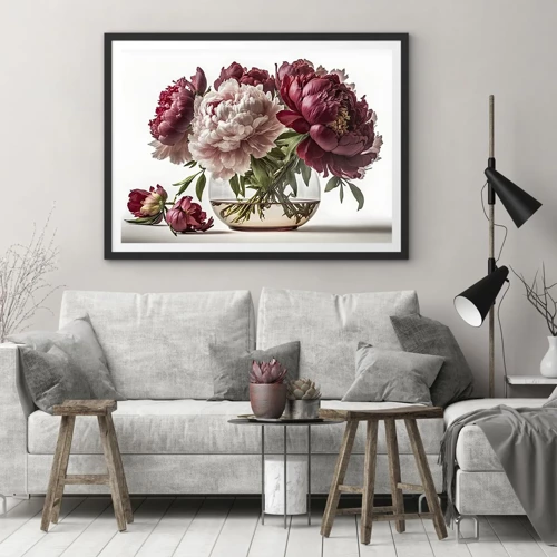 Plakat i sort ramme - I fuldt flor af skønhed - 40x30 cm