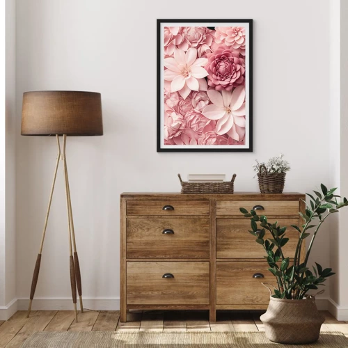 Plakat i sort ramme - I lyserøde kronblade - 40x50 cm