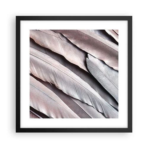 Plakat i sort ramme - I lyserødt sølv - 40x40 cm