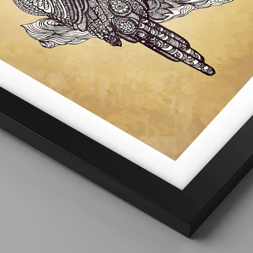 Plakat i sort ramme - Indviklede ornamenter af visdom - 40x40 cm