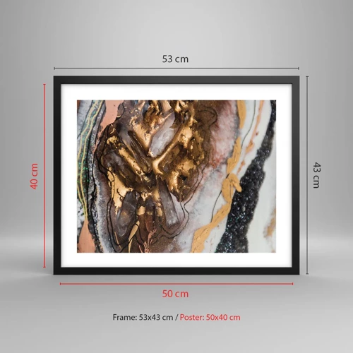 Plakat i sort ramme - Jord element - 50x40 cm