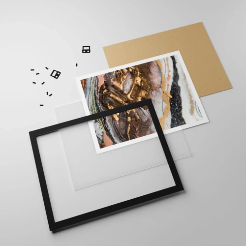 Plakat i sort ramme - Jord element - 50x40 cm