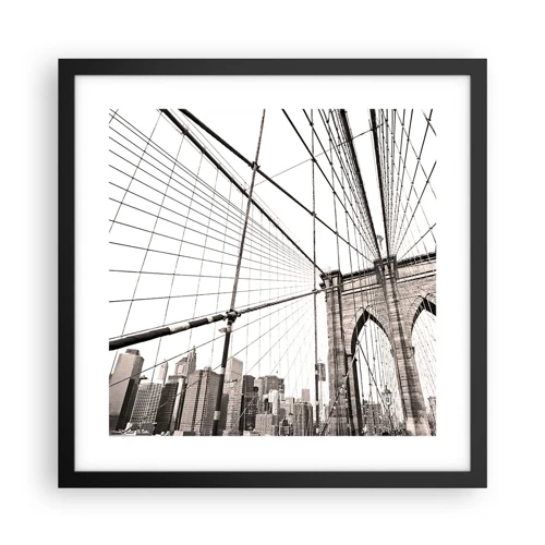 Plakat i sort ramme - Katedralen i New York - 40x40 cm