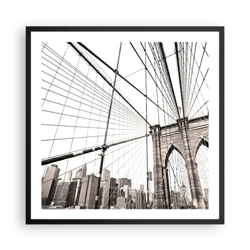 Plakat i sort ramme - Katedralen i New York - 60x60 cm