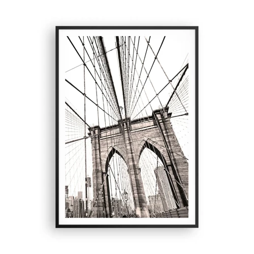 Plakat i sort ramme - Katedralen i New York - 70x100 cm