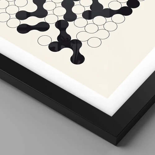 Plakat i sort ramme - Kinesisk spil - variation - 70x50 cm