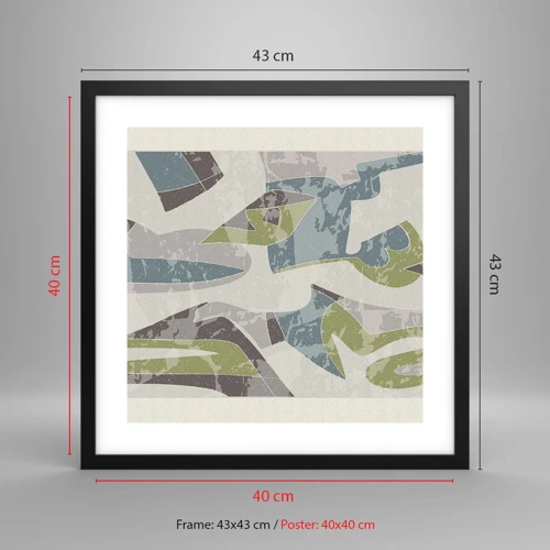 Plakat i sort ramme - Komposition bag glas - 40x40 cm