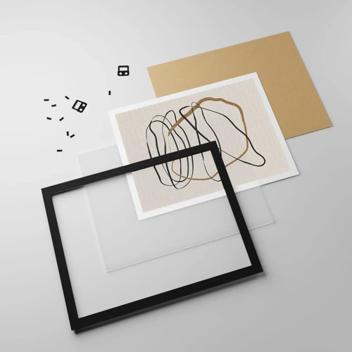 Plakat i sort ramme - Komposition - dans i besiddelse - 91x61 cm