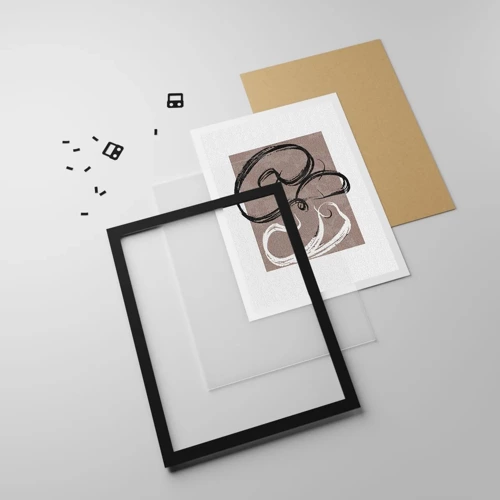 Plakat i sort ramme - Komposition - en søgen efter fuldstændighed - 61x91 cm