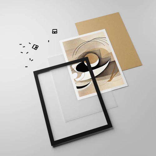 Plakat i sort ramme - Komposition: essensen af ting - 40x50 cm
