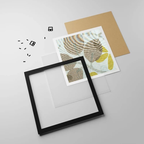 Plakat i sort ramme - Komposition i solskinnet - 60x60 cm