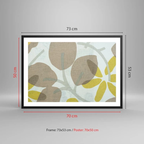 Plakat i sort ramme - Komposition i solskinnet - 70x50 cm