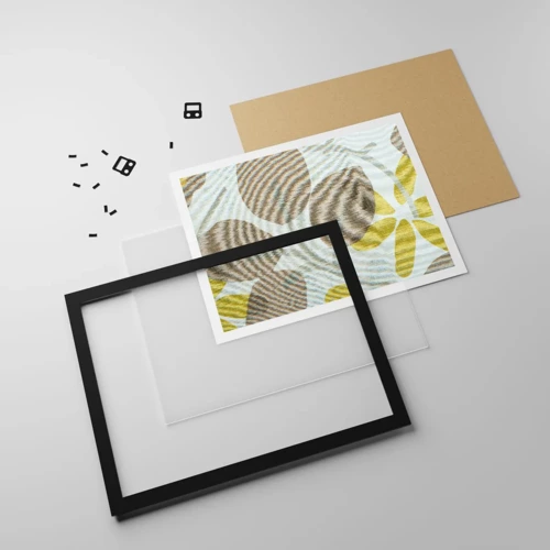 Plakat i sort ramme - Komposition i solskinnet - 70x50 cm