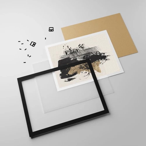 Plakat i sort ramme - Komposition med lidenskab - 70x50 cm