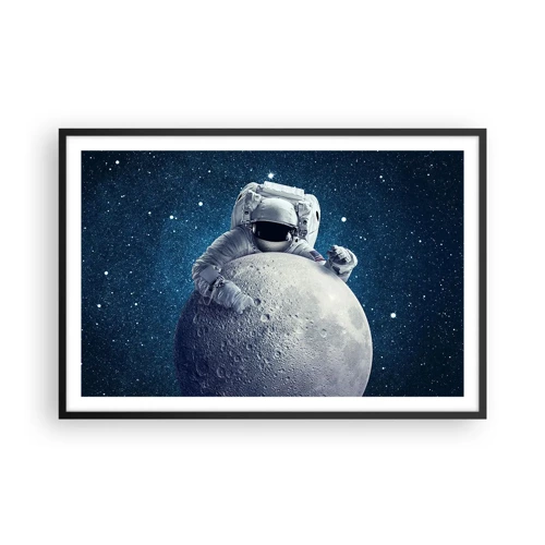 Plakat i sort ramme - Kosmisk spøgefugl - 91x61 cm