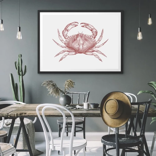 Plakat i sort ramme - Krabbe over krabber - 70x50 cm