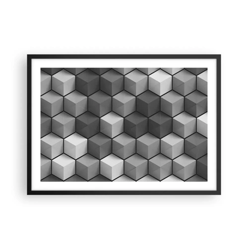 Plakat i sort ramme - Kubistisk puslespil - 70x50 cm