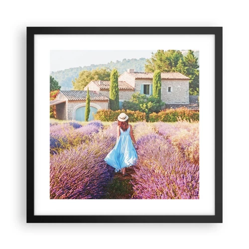 Plakat i sort ramme - Lavendel pige - 40x40 cm