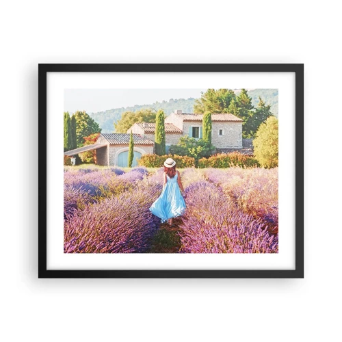 Plakat i sort ramme - Lavendel pige - 50x40 cm