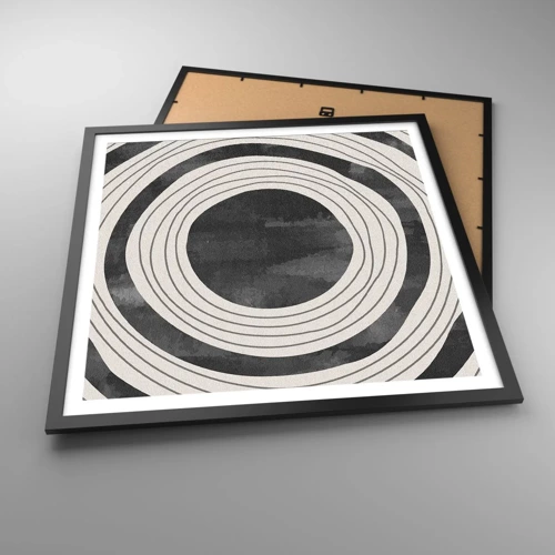 Plakat i sort ramme - Lige til det punkt - 60x60 cm