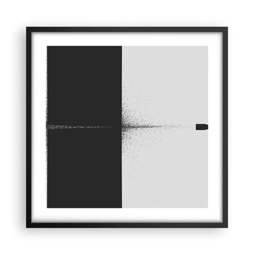 Plakat i sort ramme - Lige til sagen - 50x50 cm