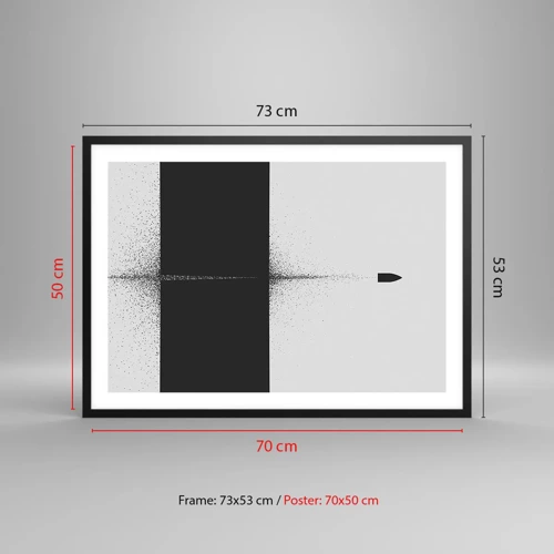 Plakat i sort ramme - Lige til sagen - 70x50 cm