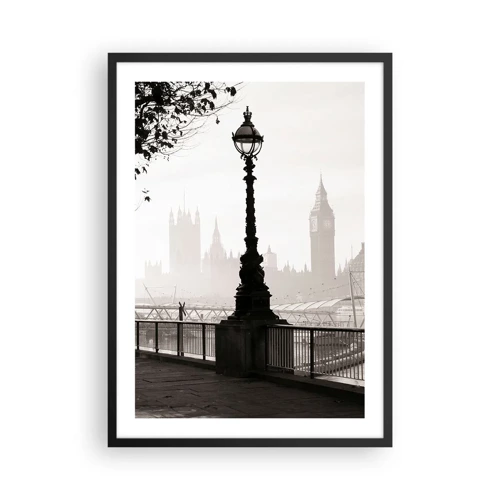 Plakat i sort ramme - London morgen - 50x70 cm