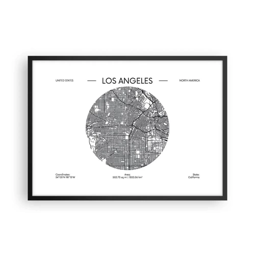 Plakat i sort ramme - Los Angeles' anatomi - 70x50 cm