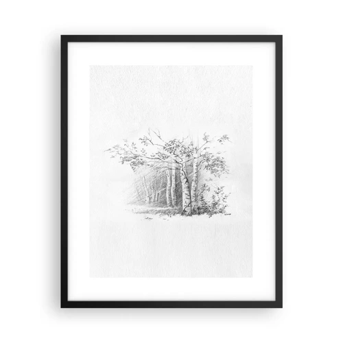 Plakat i sort ramme - Lyset fra birkeskoven - 40x50 cm
