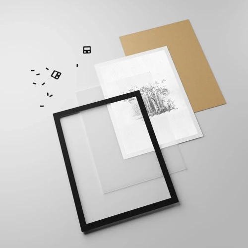 Plakat i sort ramme - Lyset fra birkeskoven - 40x50 cm