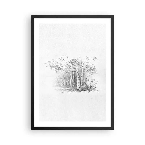 Plakat i sort ramme - Lyset fra birkeskoven - 50x70 cm