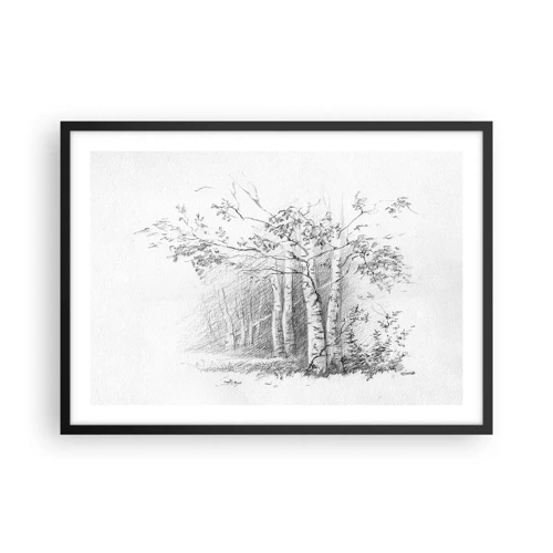 Plakat i sort ramme - Lyset fra birkeskoven - 70x50 cm
