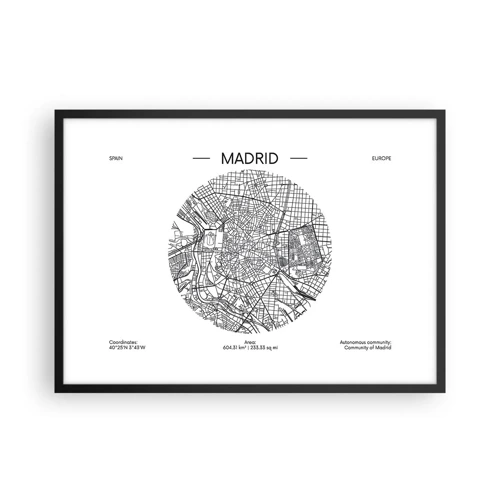 Plakat i sort ramme - Madrids anatomi - 70x50 cm