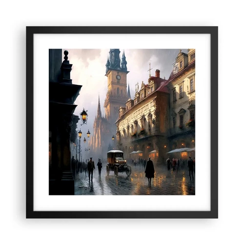 Plakat i sort ramme - Magien i en aften i Prag - 40x40 cm