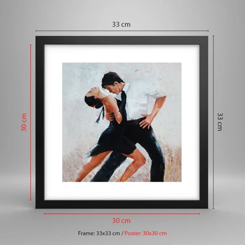 Plakat i sort ramme - Mine drømmes tango - 30x30 cm