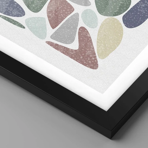Plakat i sort ramme - Mosaik af pulveriserede farver - 40x30 cm
