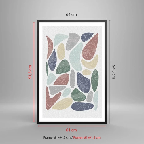 Plakat i sort ramme - Mosaik af pulveriserede farver - 61x91 cm