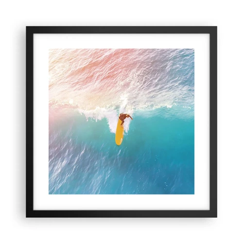 Plakat i sort ramme - Ocean rytter - 40x40 cm