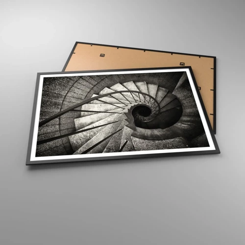 Plakat i sort ramme - Op ad trapperne, ned ad trapperne - 100x70 cm