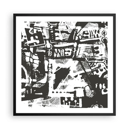 Plakat i sort ramme - Orden eller kaos? - 60x60 cm