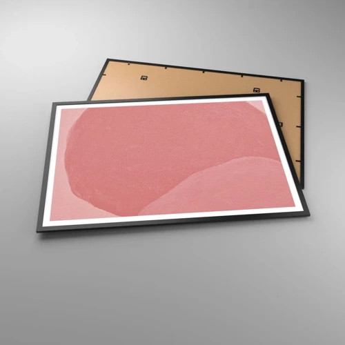 Plakat i sort ramme - Organisk komposition i pink - 100x70 cm